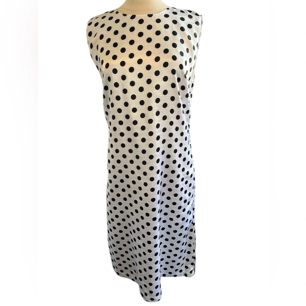 Vintage Ashro 2-piece Yellow Trench Coat w/Black & white polka dot dress Size 16 - Picture 9 of 17